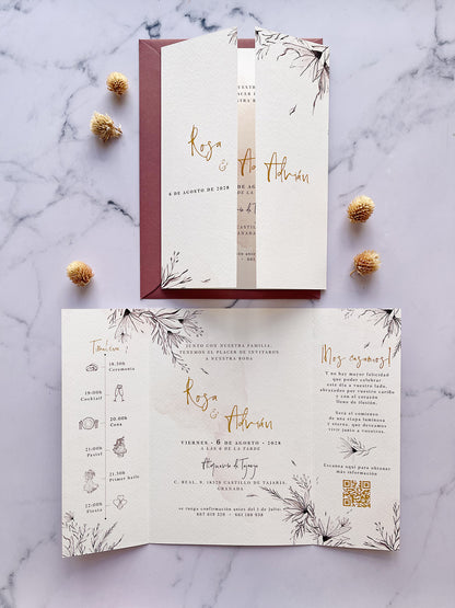 Invitación de Boda Rosa Palo