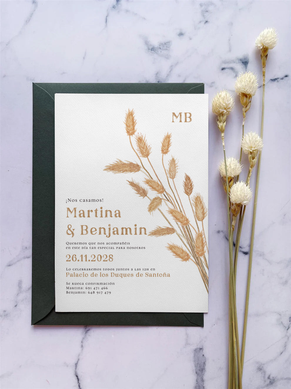 Invitación de Boda Pampas Silvestres
