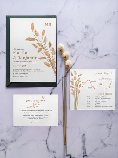 Invitación de Boda Pampas Silvestres