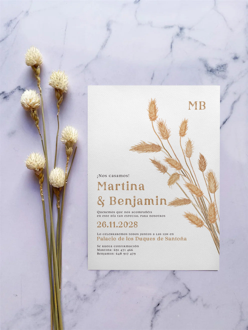Invitación de Boda Pampas Silvestres