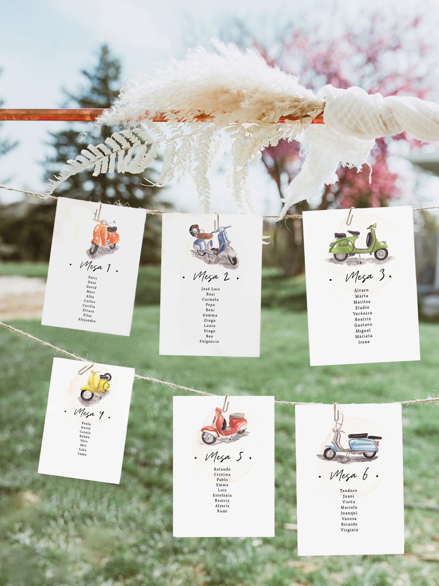 Seating plan motos en acuarela