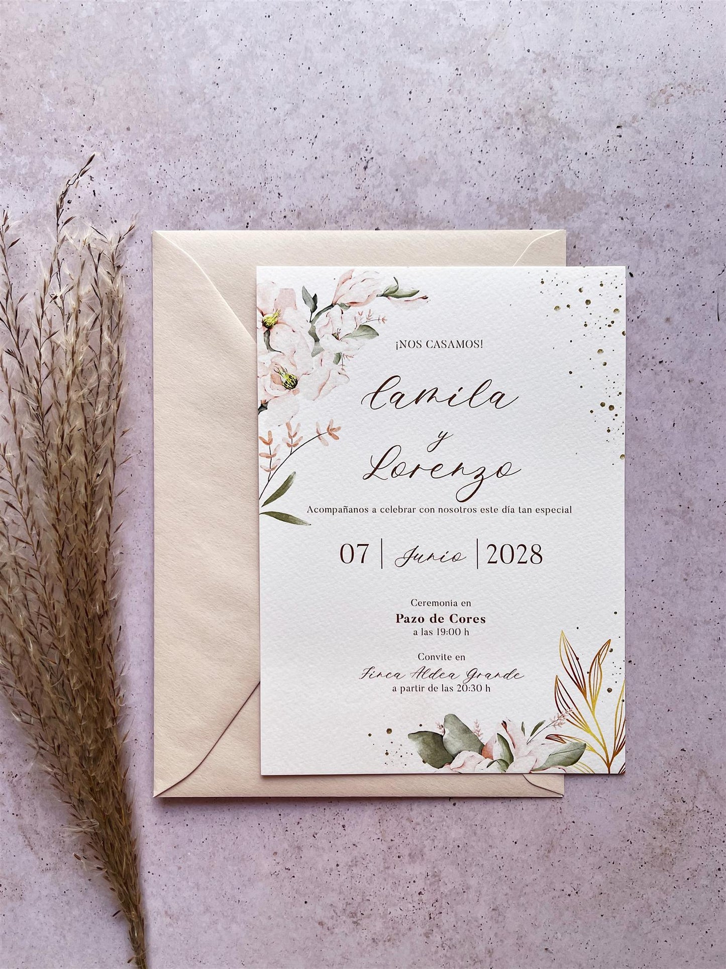 Invitación de Boda Color Melocotón