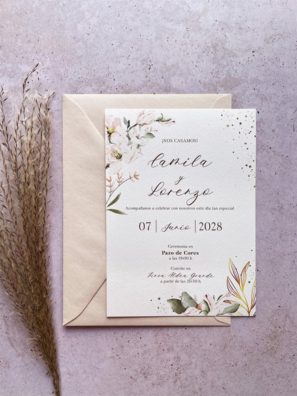 Invitación de Boda Color Melocotón