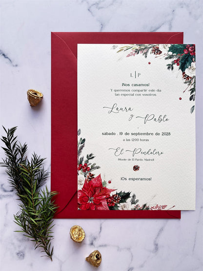 Invitación de Boda Navideña