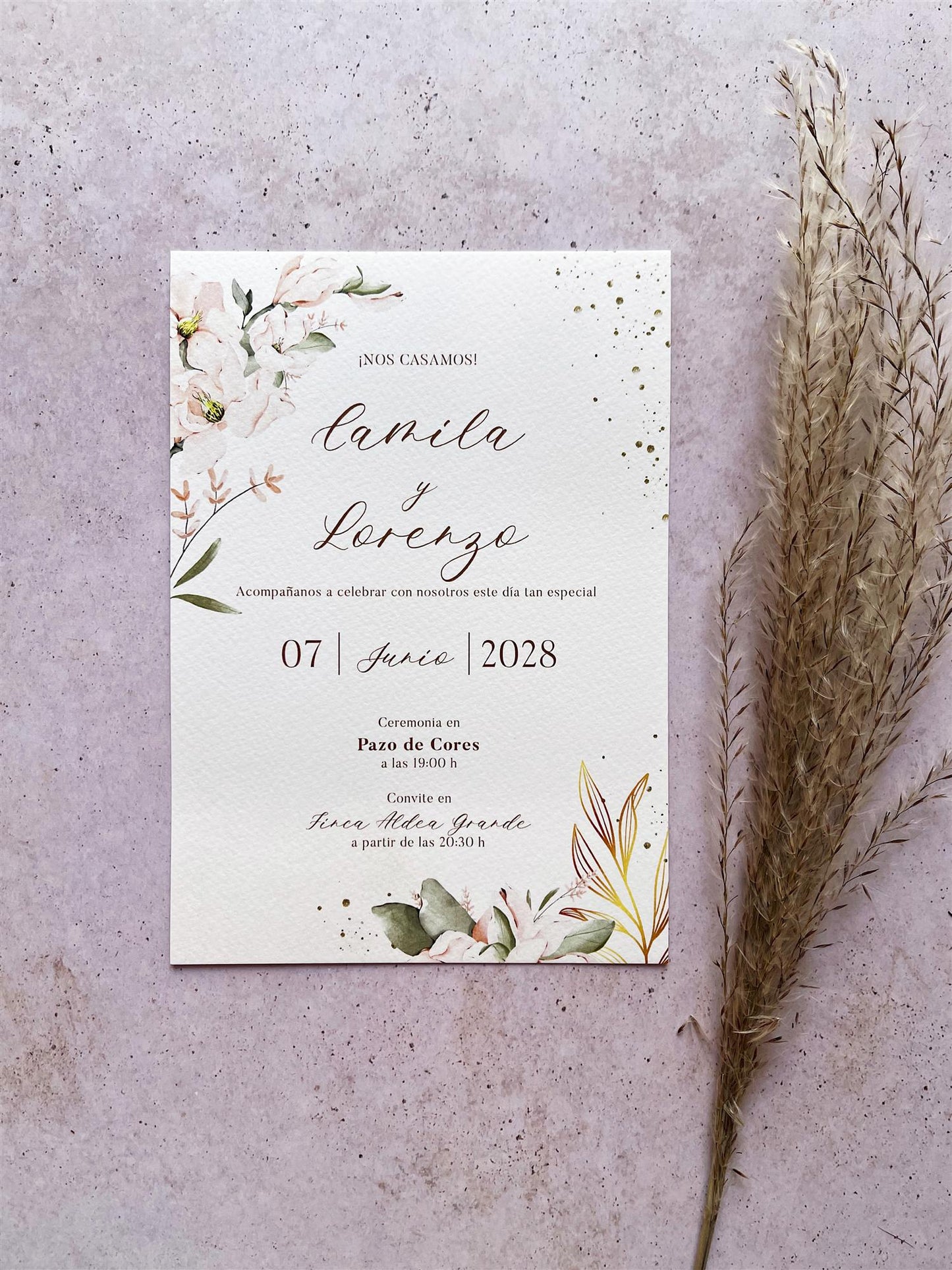 Invitación de Boda Color Melocotón