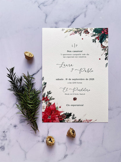 Invitación de Boda Navideña