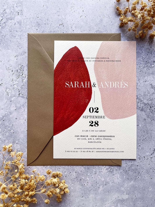 Invitación de Boda Formas Abstractas