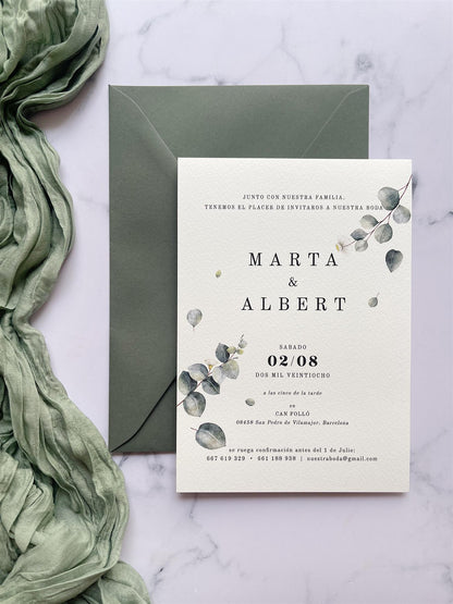 Invitación de Boda Eucalipto