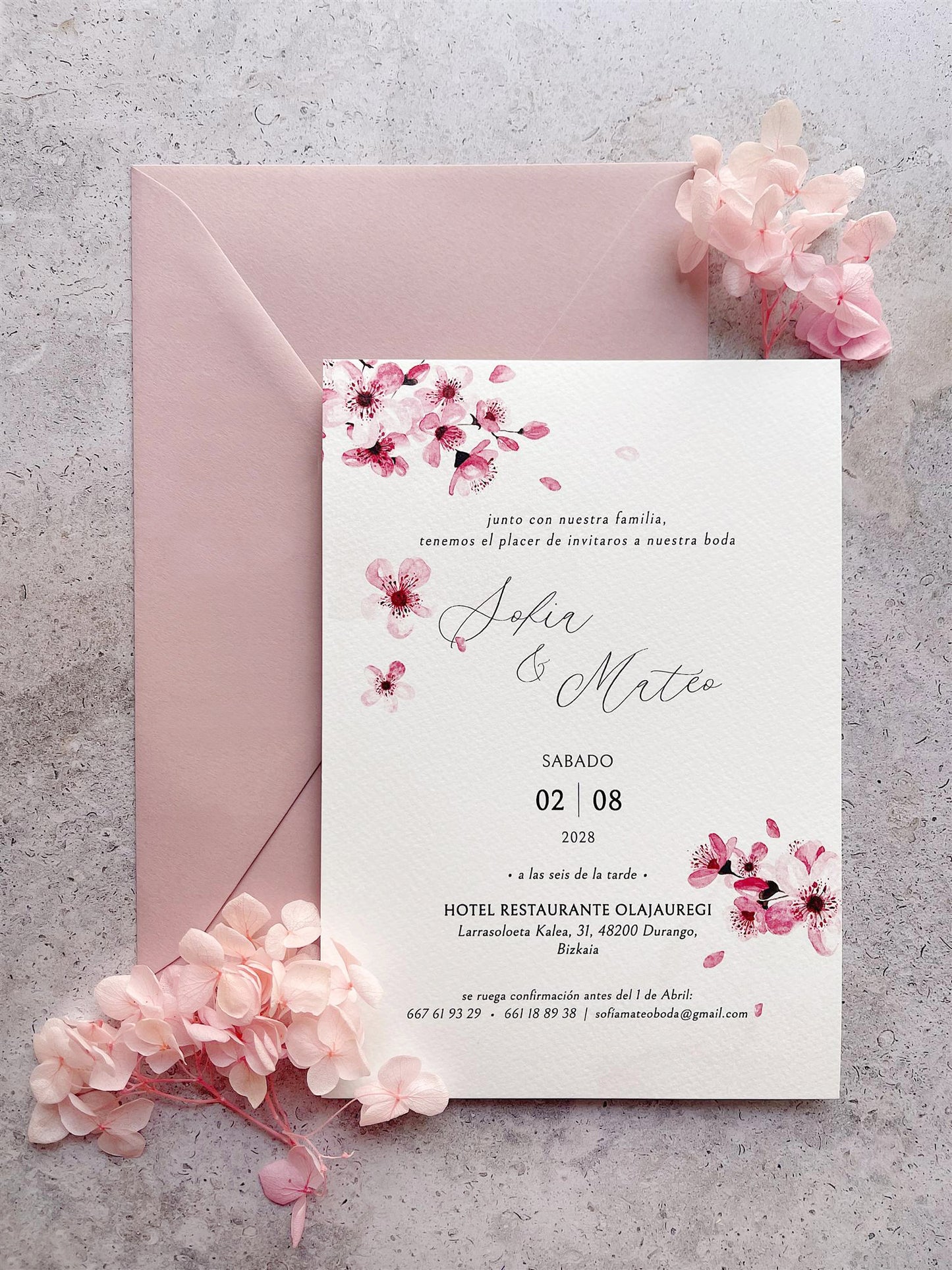 Invitación de Boda Flor de Cerezo