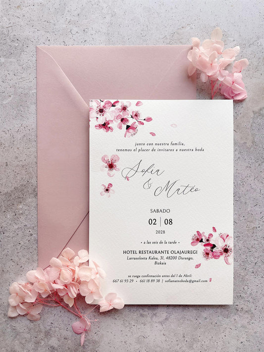 Invitación de Boda Flor de Cerezo