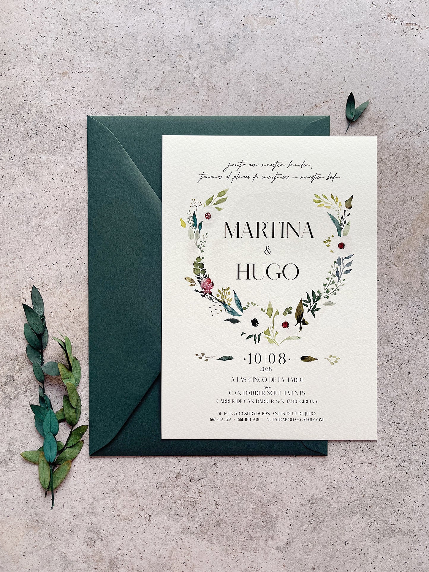 Invitación de Boda Flores Blancas