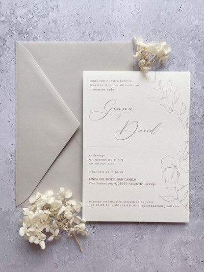 Invitación de Boda Flores Elegantes