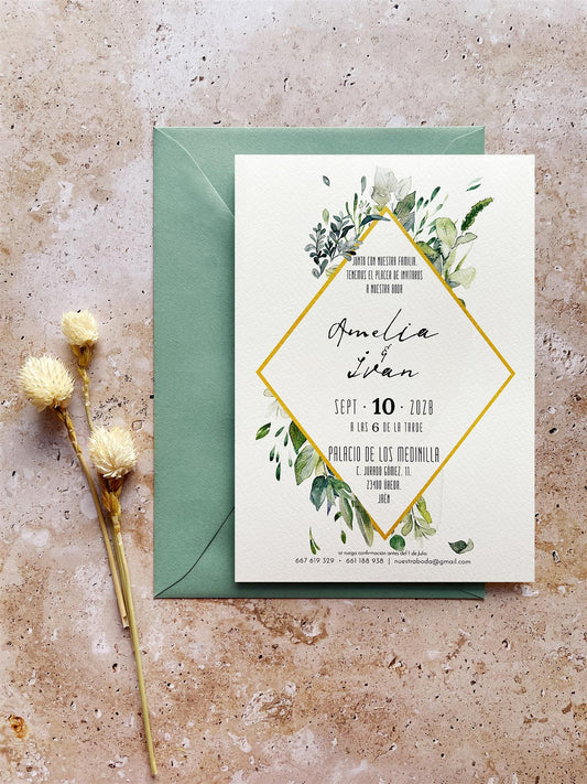Invitación de Boda Flores Naturales