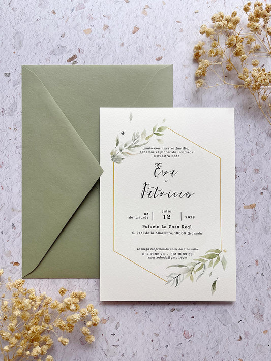 Invitación de Boda Flores Vintage