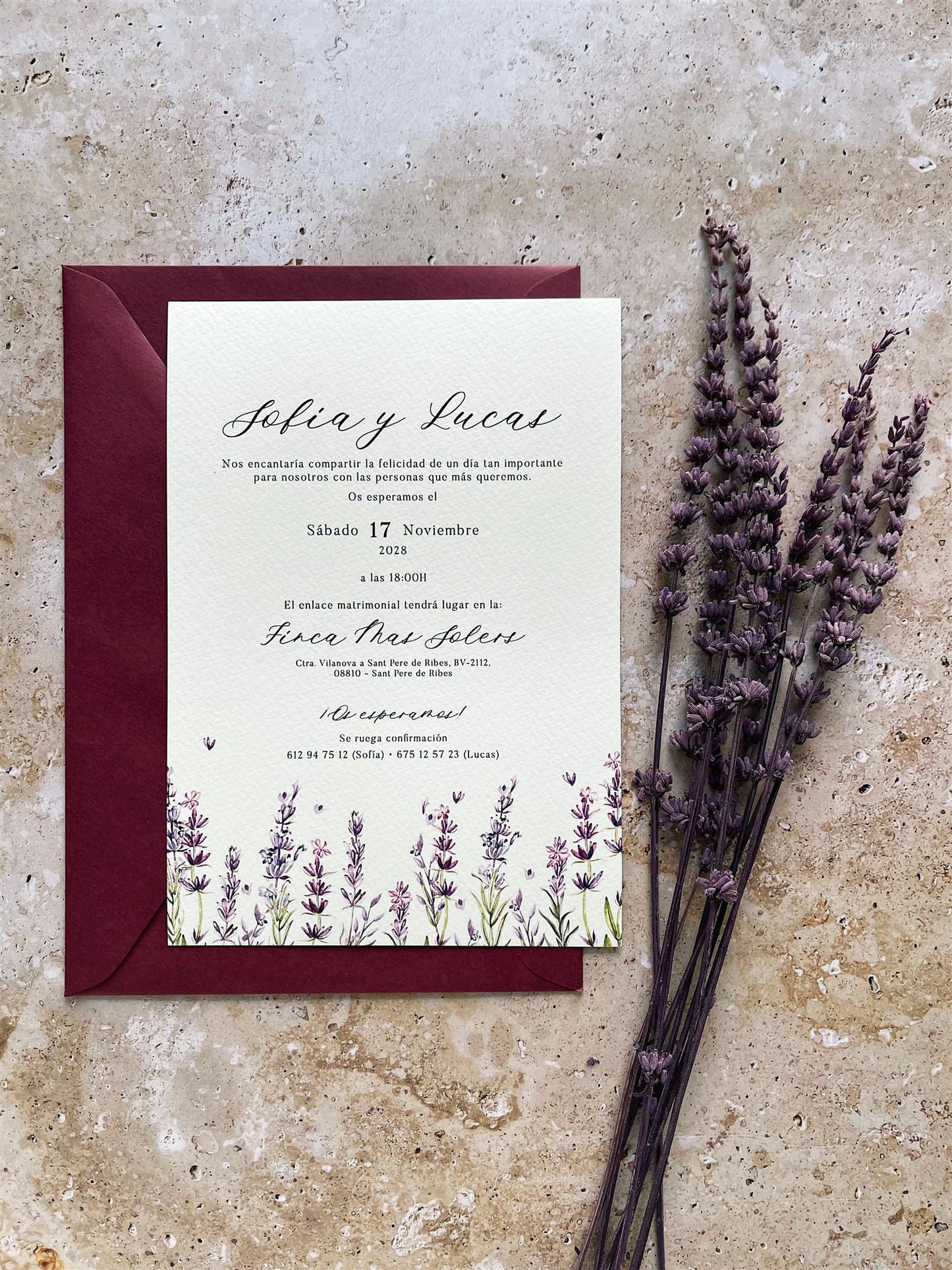 Invitación de Boda Lavanda