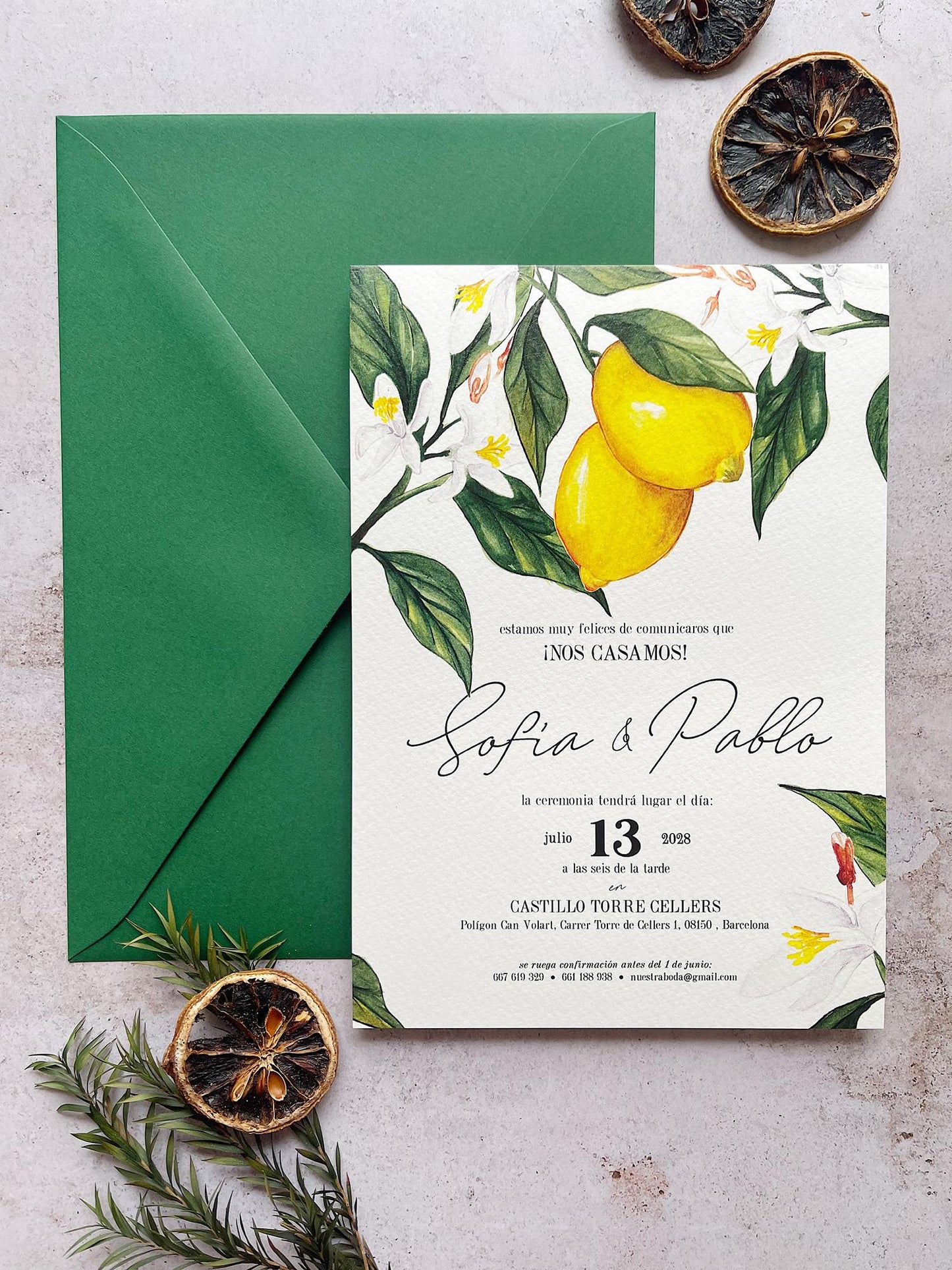 Invitación de Boda Limón
