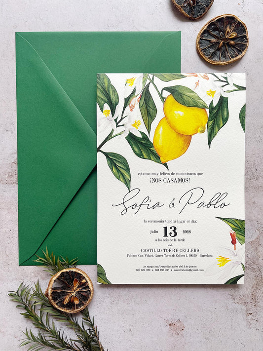 Invitación de Boda Limón