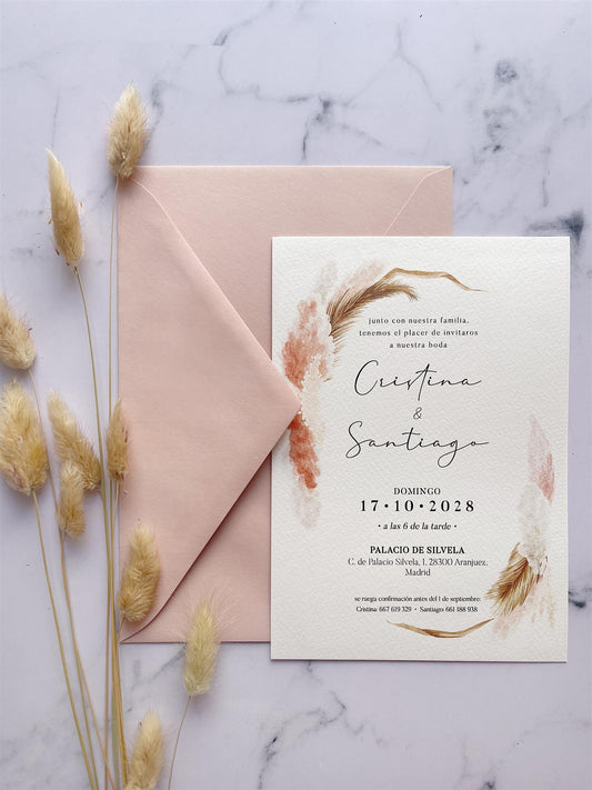 Invitación de Boda Pampas