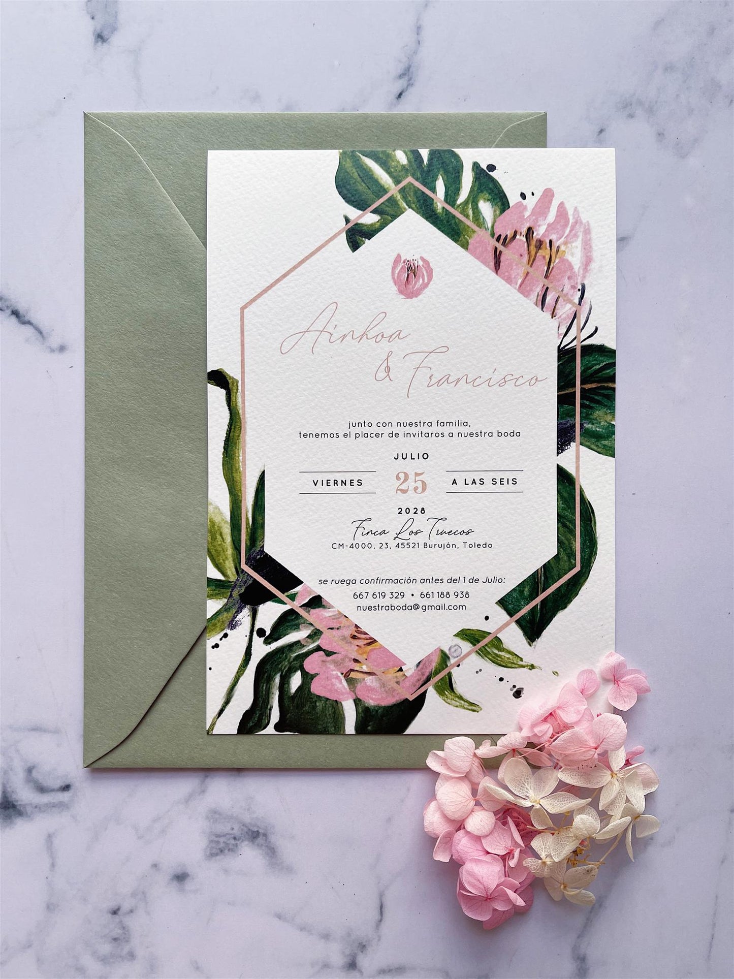 Invitación de Boda Tropical