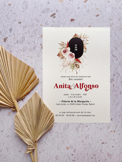 Invitación de Boda Flores Bohemia