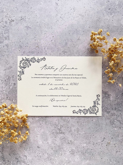 Invitación de Boda Estilo Barroco