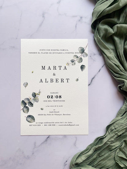 Invitación de Boda Eucalipto