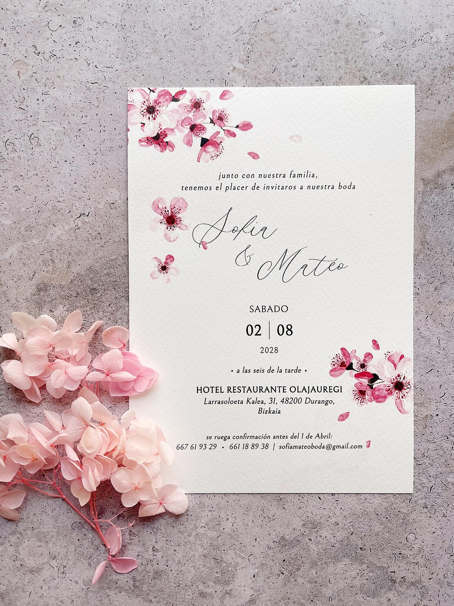Invitación de Boda Flor de Cerezo