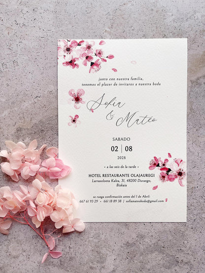 Invitación de Boda Flor de Cerezo