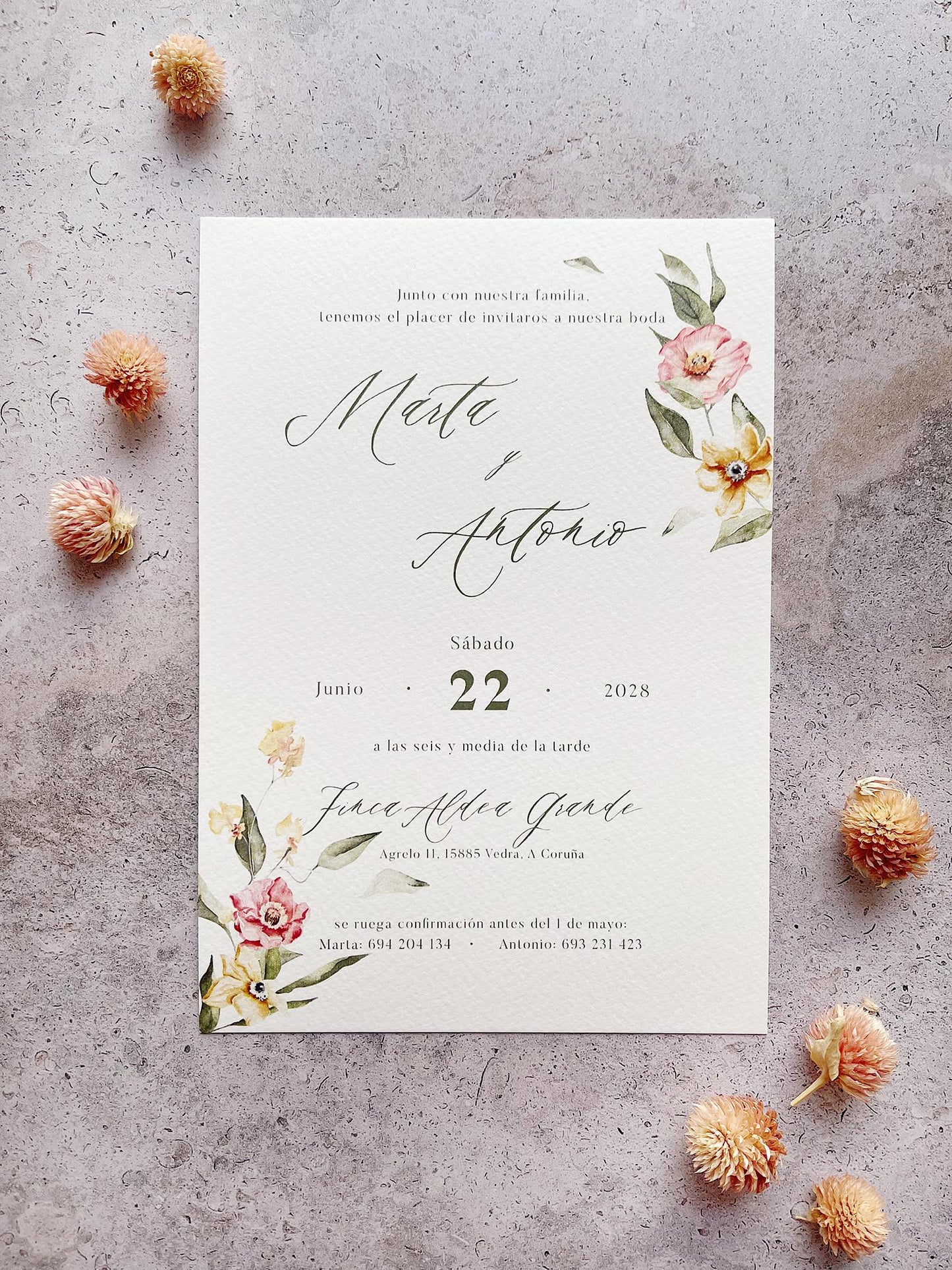 Invitación de Boda Florales