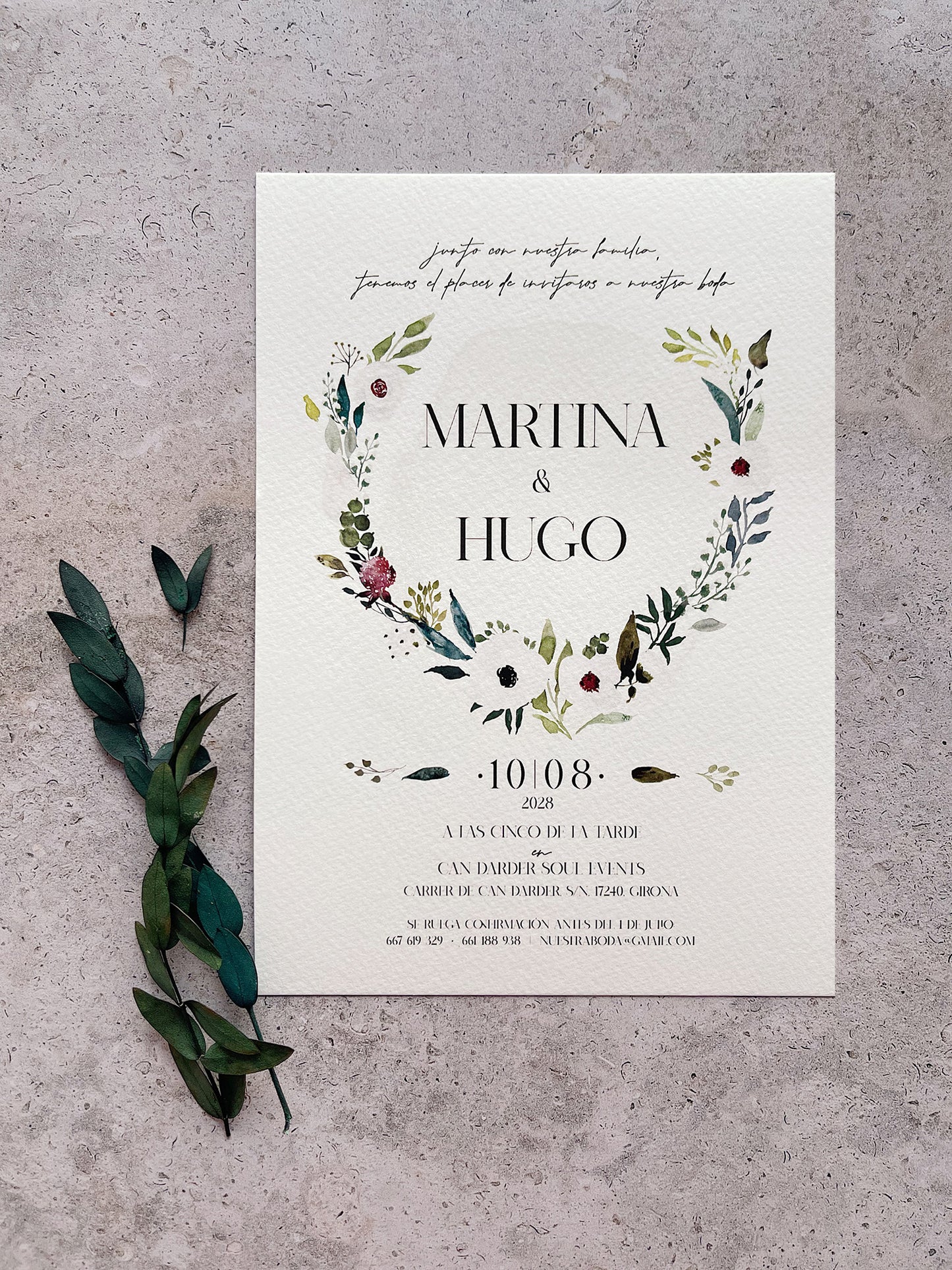 Invitación de Boda Flores Blancas