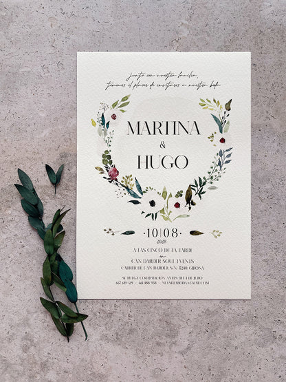 Invitación de Boda Flores Blancas