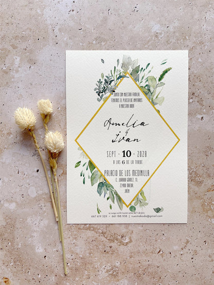 Invitación de Boda Flores Naturales