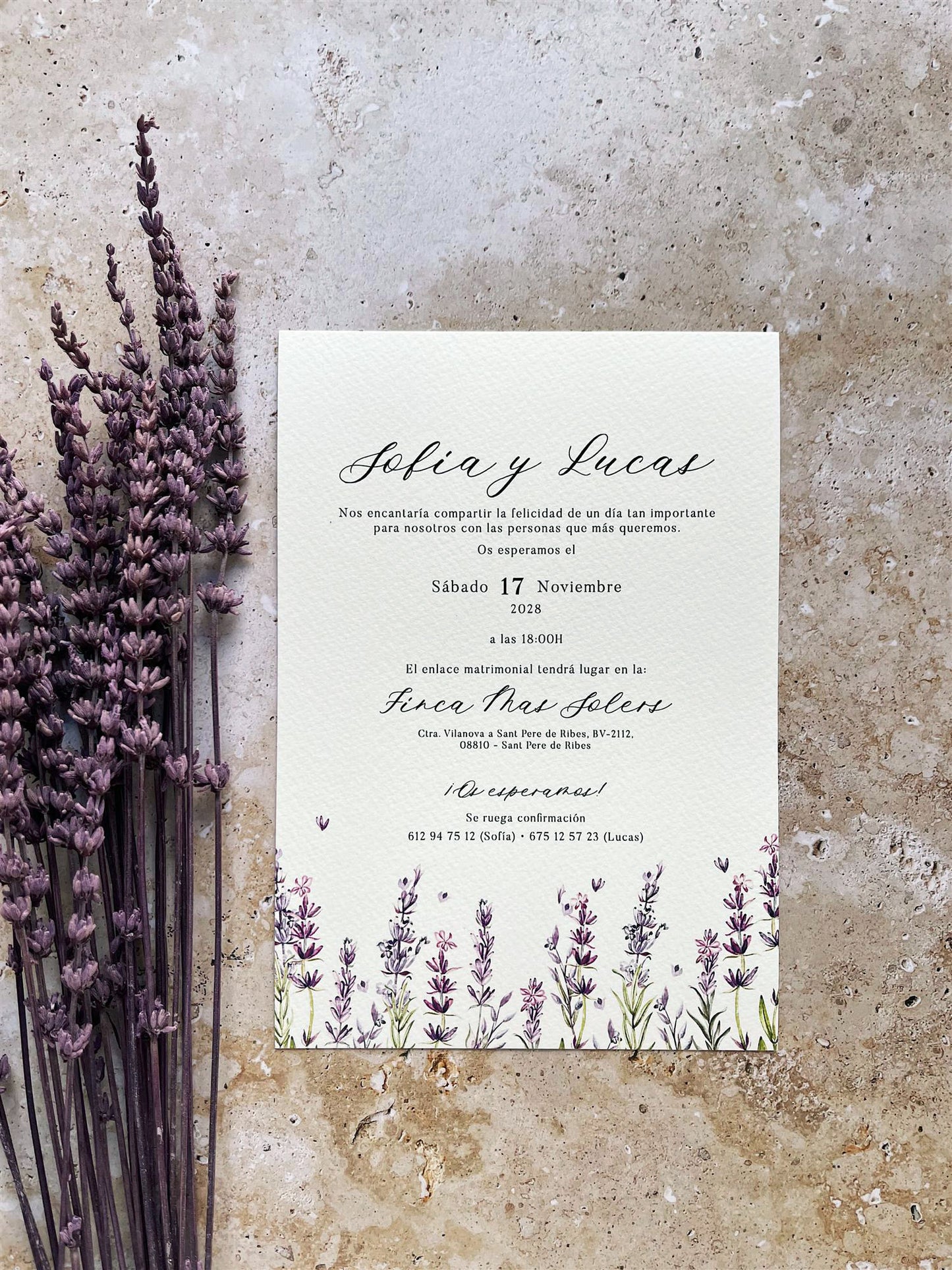 Invitación de Boda Lavanda
