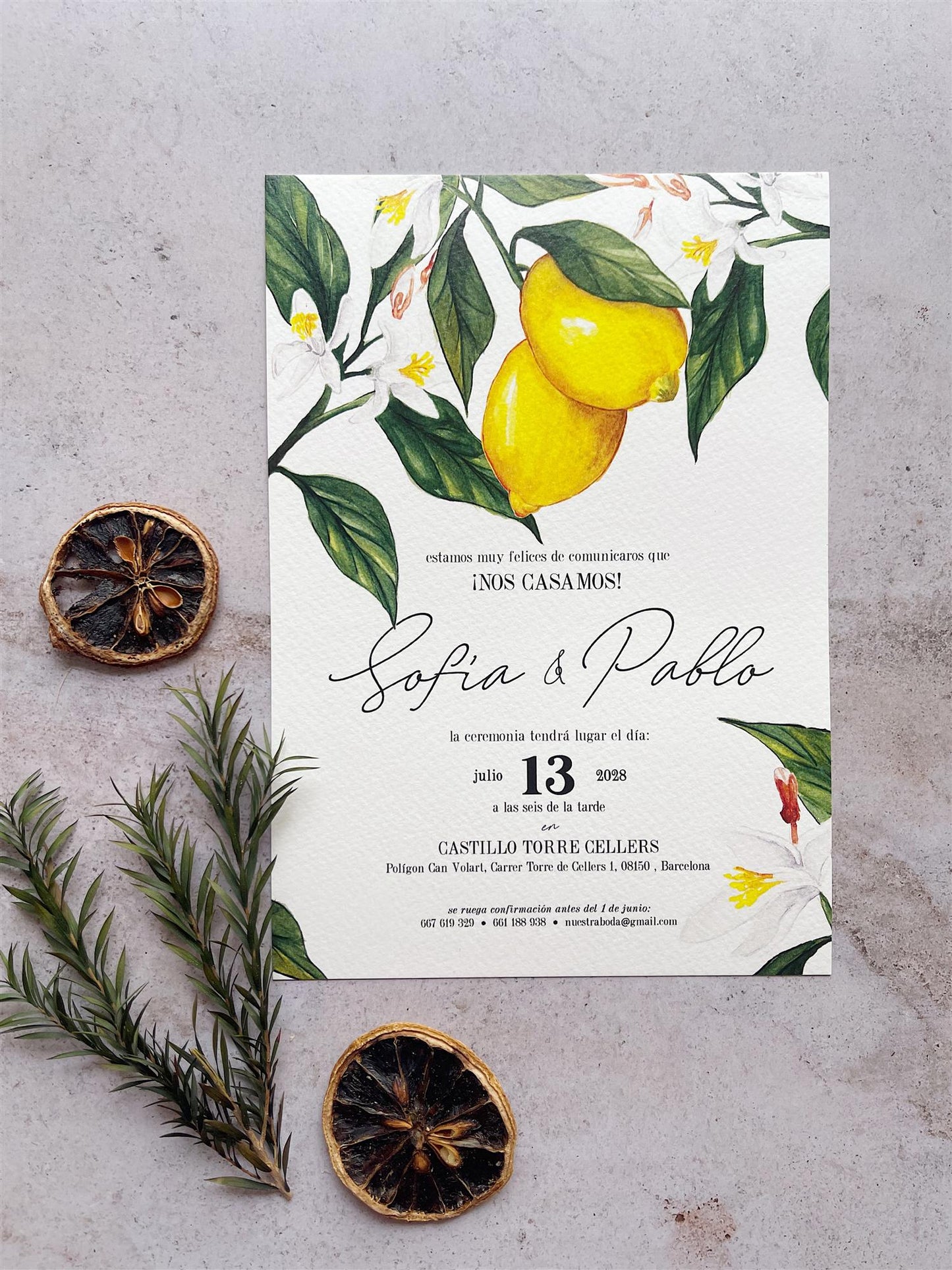 Invitación de Boda Limón