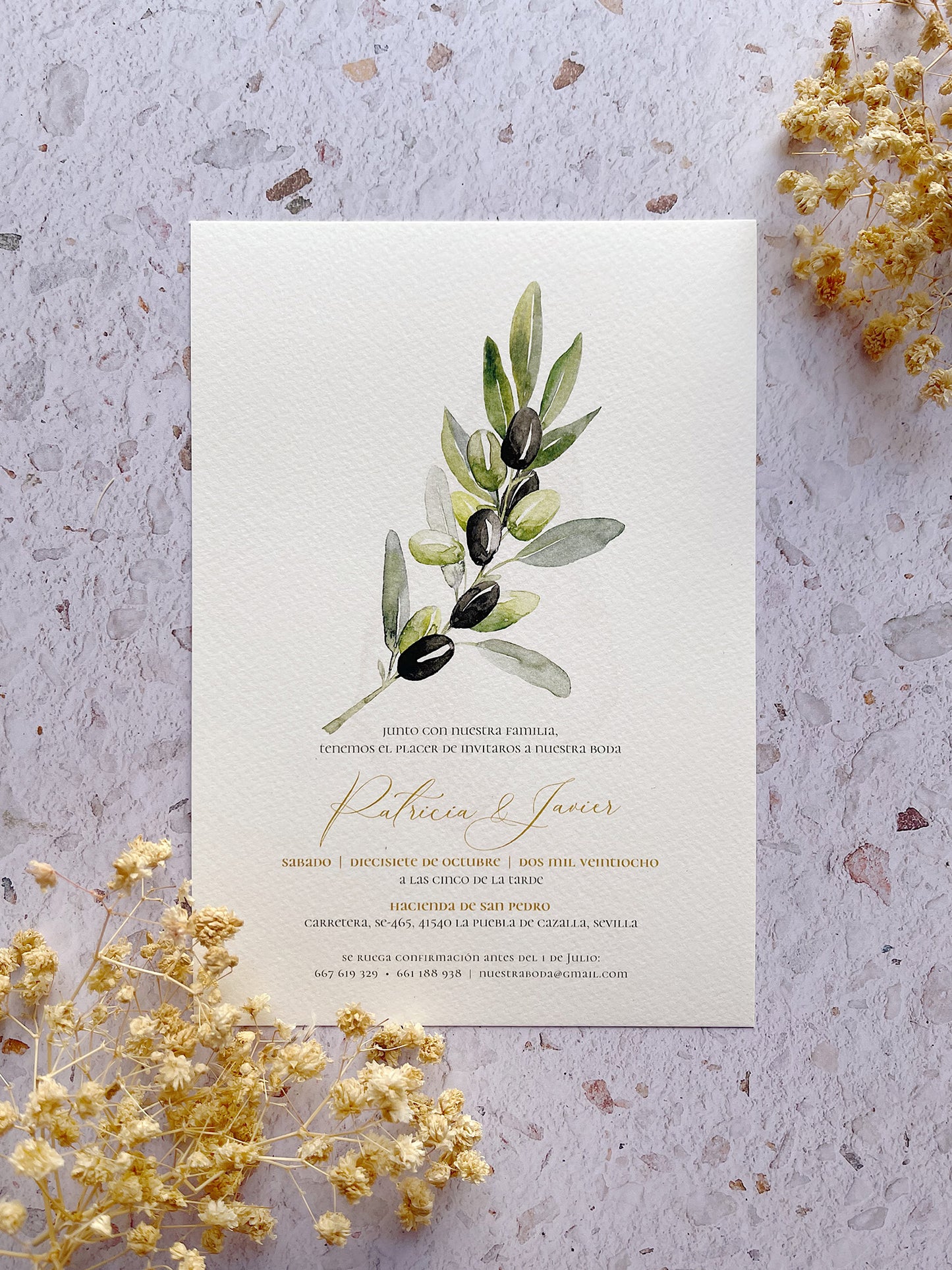 Invitación de Boda Olivo