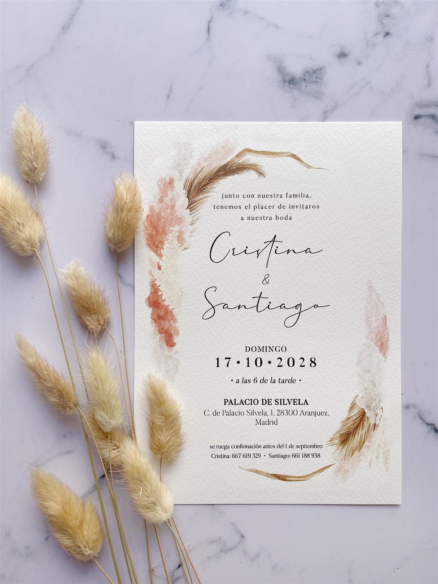 Invitación de Boda Pampas