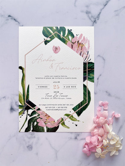 Invitación de Boda Tropical