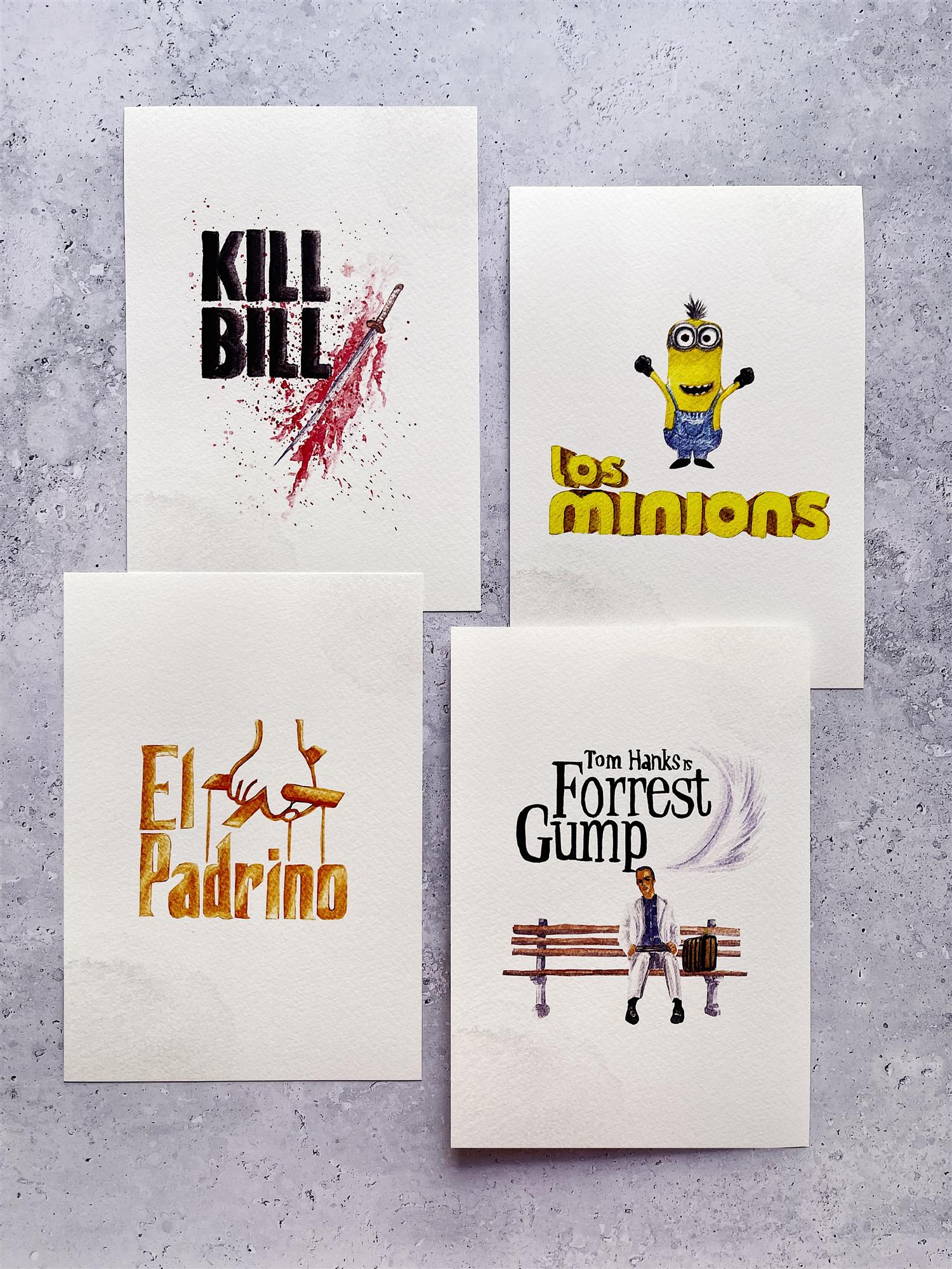 Seating plan de películas en acuarela 
