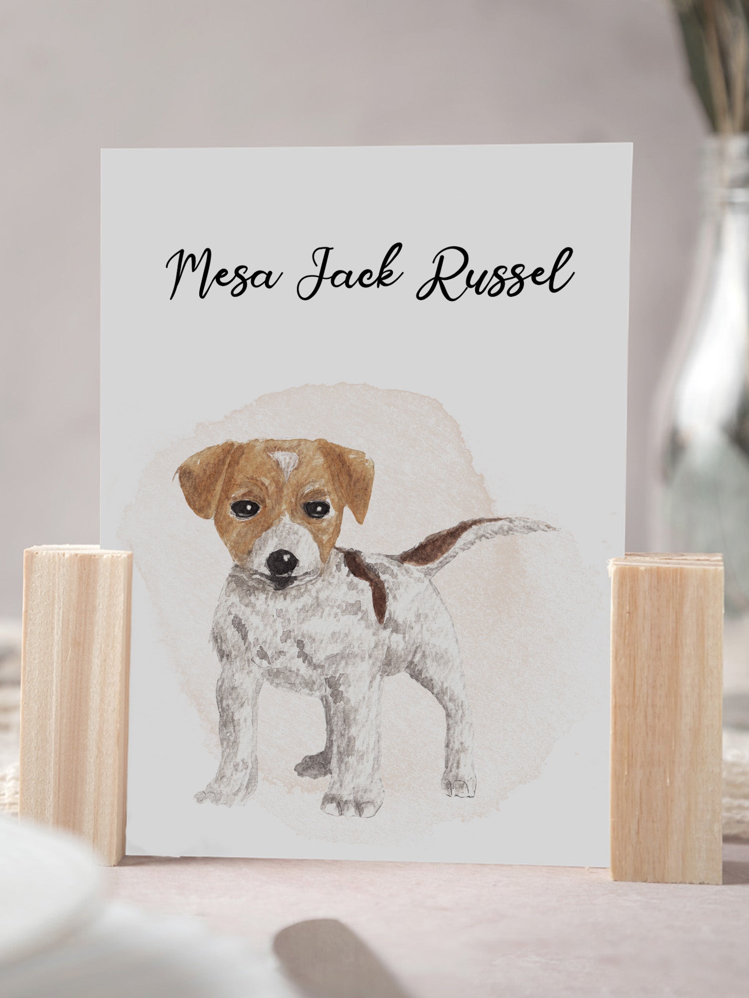 Meseros de perros en acuarela 