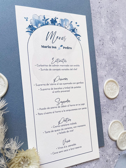 Menú de Boda Azul Flores