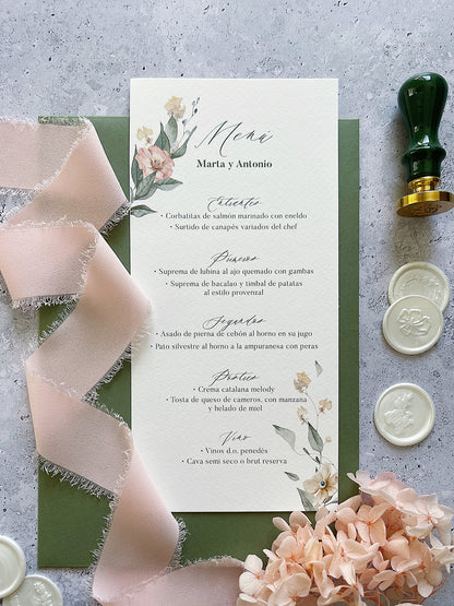 Menú de Boda Florales