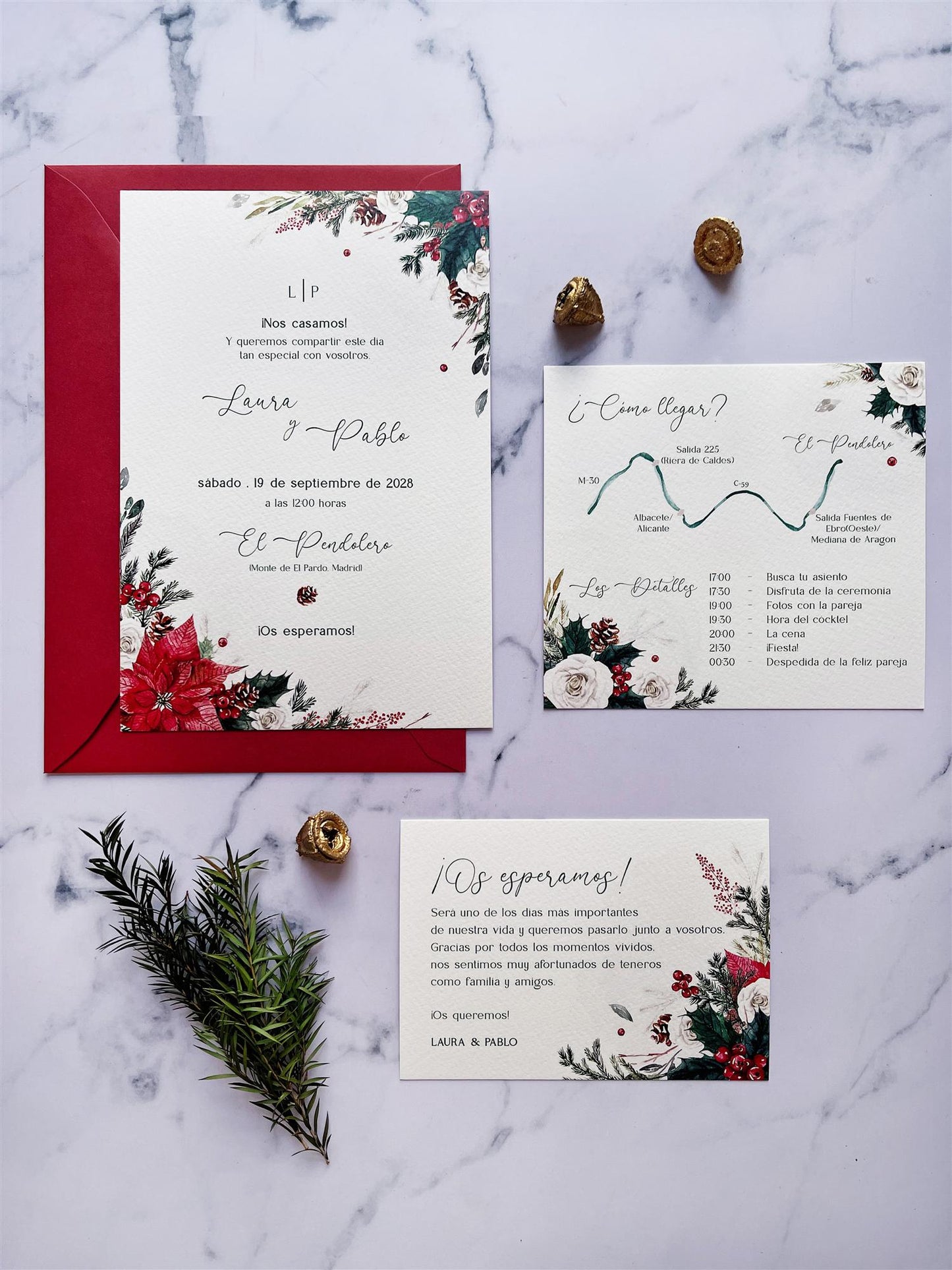 Invitación de Boda Navideña