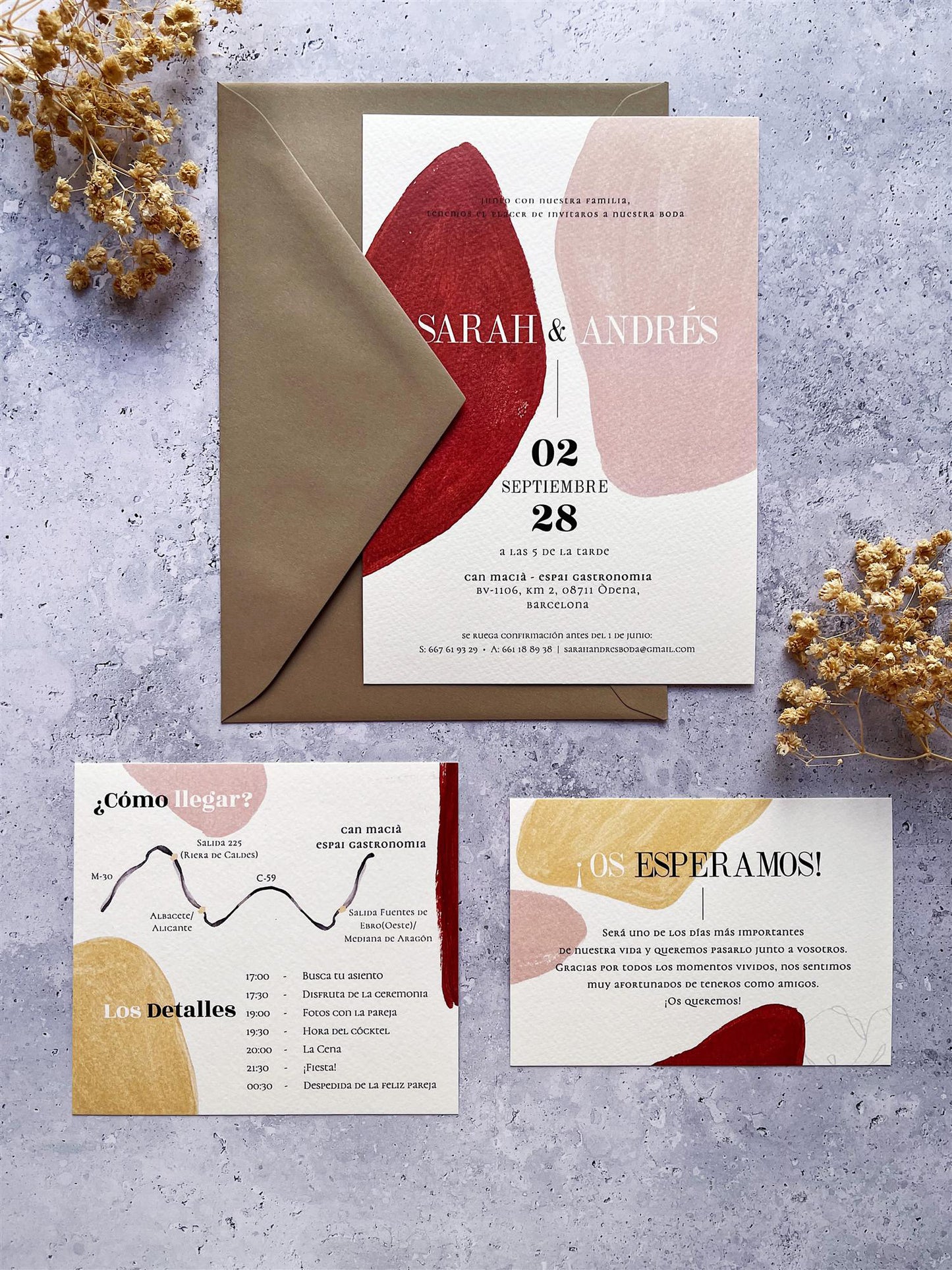 Invitación de Boda Formas Abstractas