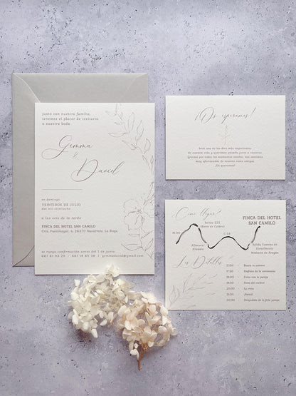 Invitación de Boda Flores Elegantes