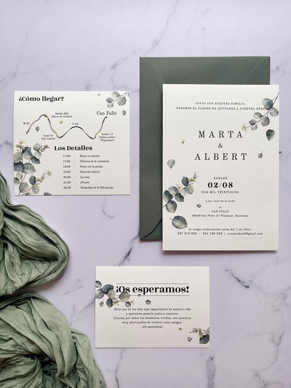 Invitación de Boda Eucalipto