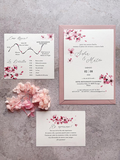 Invitación de Boda Flor de Cerezo