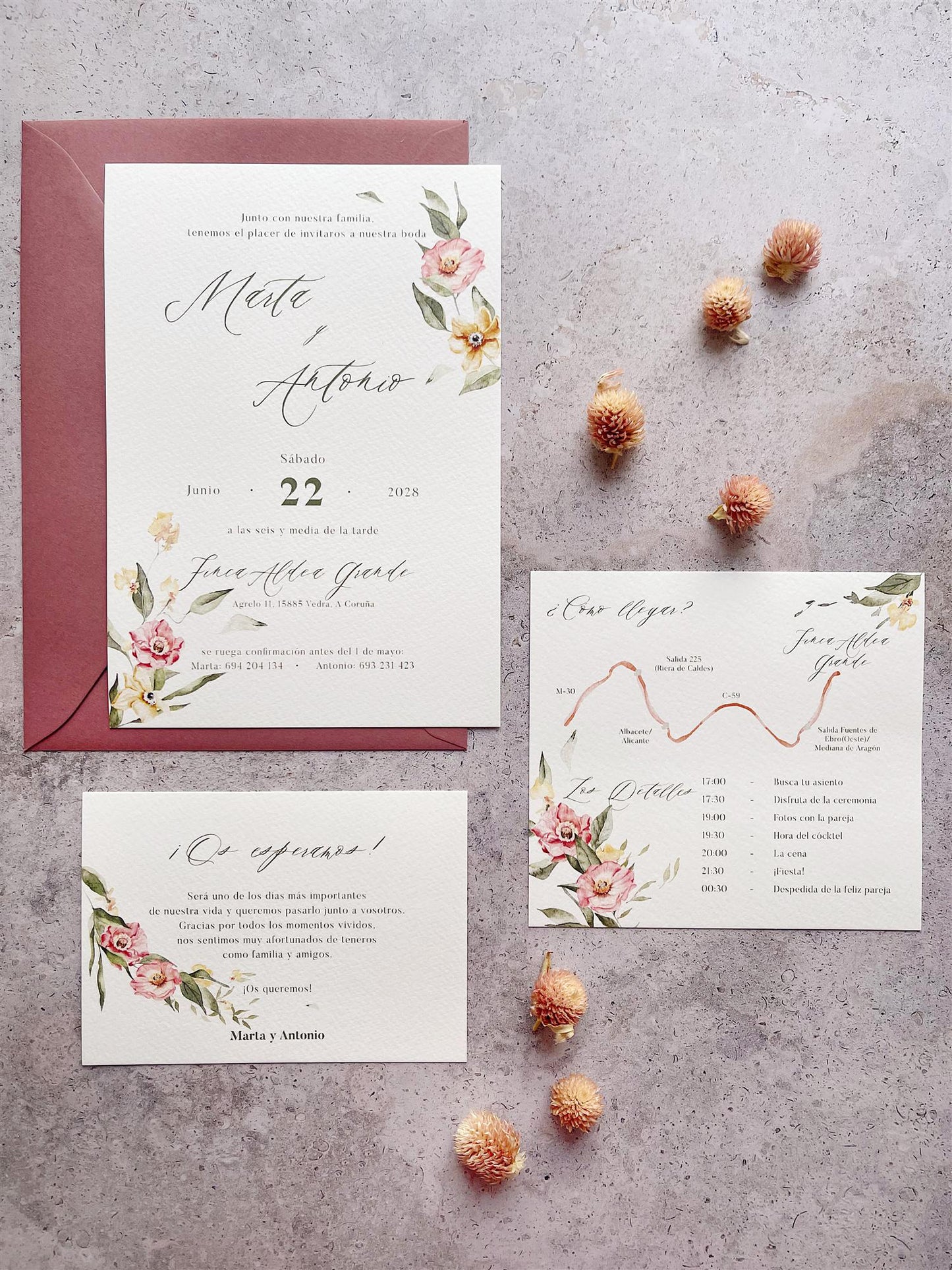 Invitación de Boda Florales