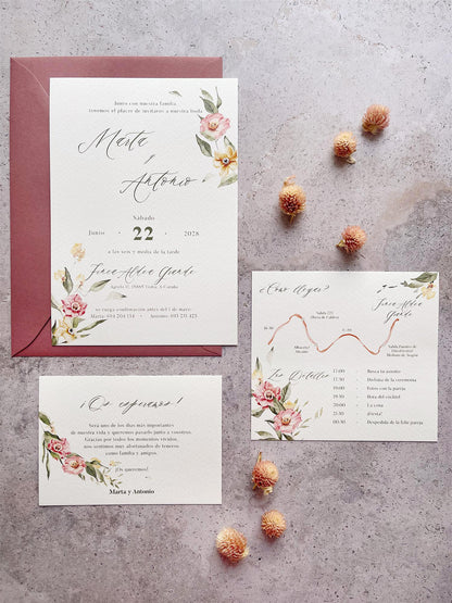 Invitación de Boda Florales