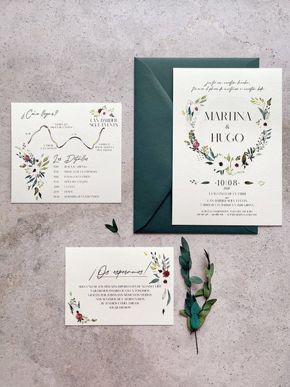 Invitación de Boda Flores Blancas