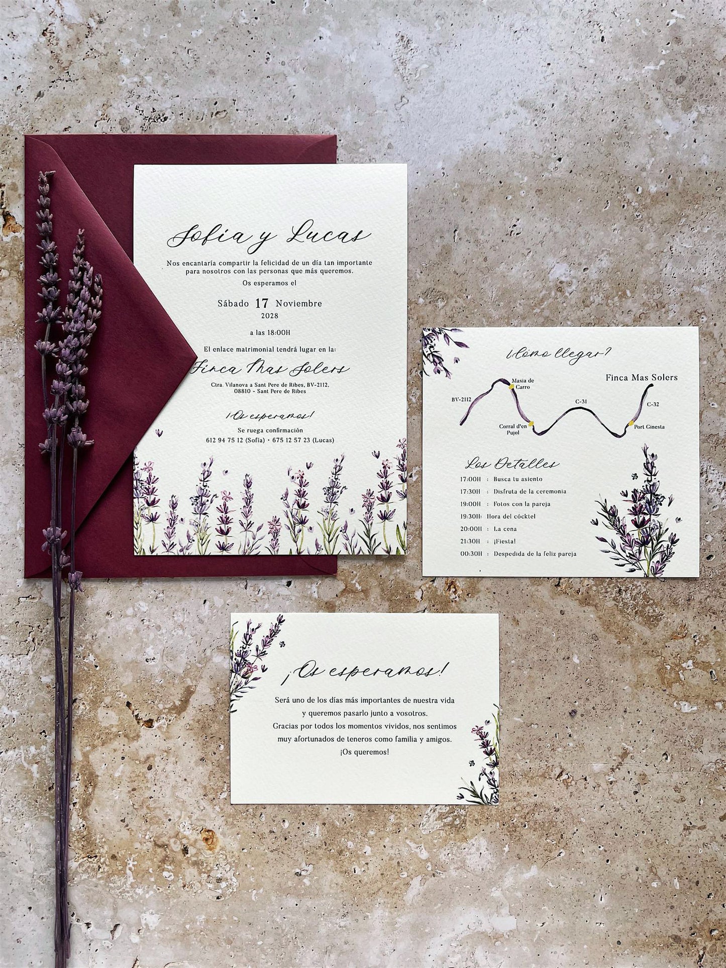 Invitación de Boda Lavanda